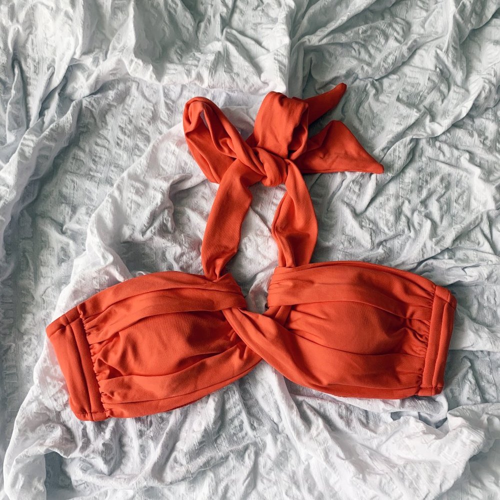 Seafolly S10 Twist Bandeau Coral Bra Bikini Top - Picture 3 of 8
